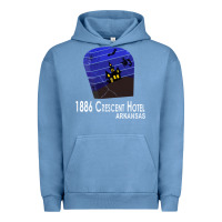 Pigment Pebble Blue 1886 Crescent Hotel Eureka Springs Arkansas USA Halloween Haunted Bat  Urban Hoodie - lanVoArt