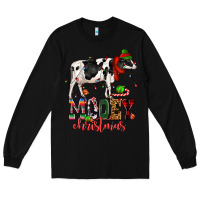 Black mooey christmas cow Long Sleeve Tee - CowGirlArtShop