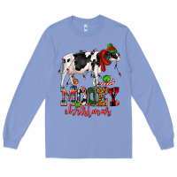 Colony Blue mooey christmas cow Long Sleeve Tee - CowGirlArtShop