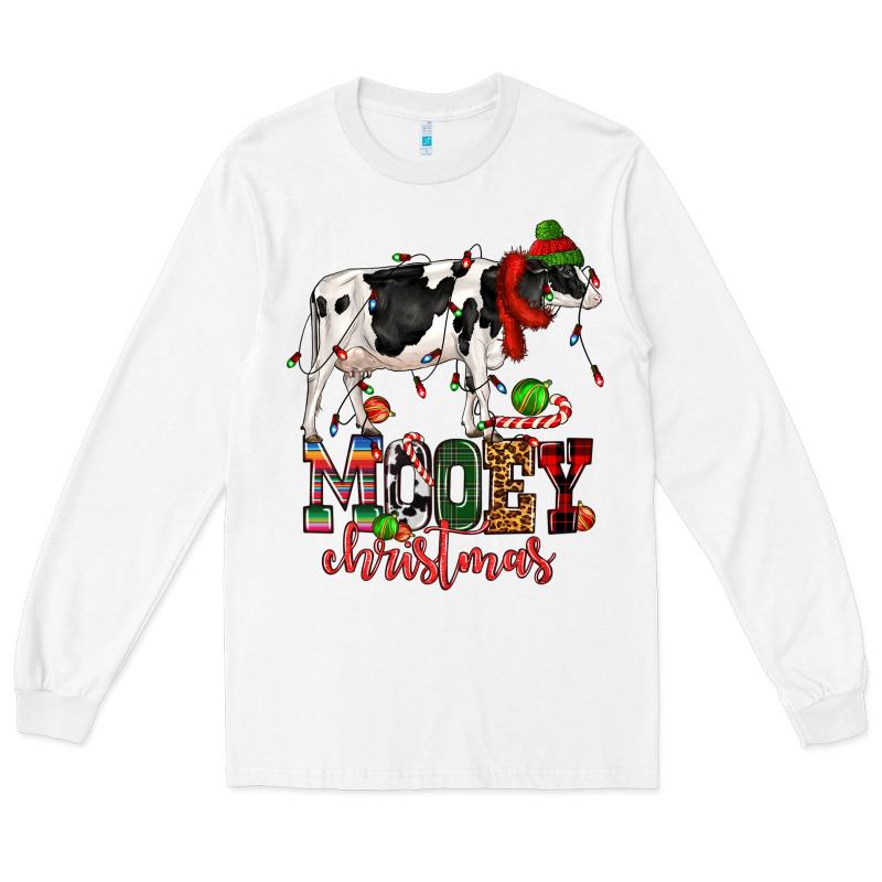 Mooey Christmas Cow Long Sleeve Tee by CowGirlArtShop | Teevron