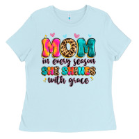 Baby Blue mom in every season she shines with grace Ladies Tee - Artiststas