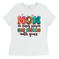 White mom in every season she shines with grace Ladies Tee - Artiststas