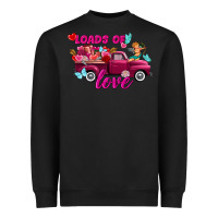 Black Loads of love valentine's day truck Heavyweight Sweatshirt - FaDigitalArtStudio