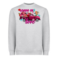 Heather Grey Loads of love valentine's day truck Heavyweight Sweatshirt - FaDigitalArtStudio