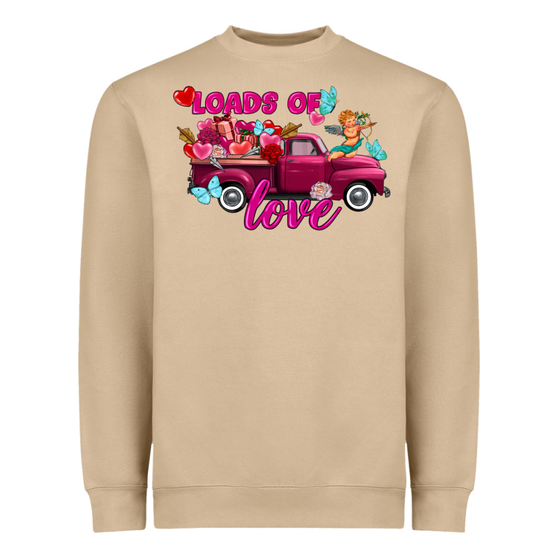 Loads Of Love Valentine's Day Truck Heavyweight Sweatshirt by FaDigitalArtStudio | Teevron