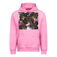 Fuchsia Pink dachshund Urban Hoodie - BarkalooDesign