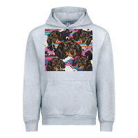 Heather Grey dachshund Urban Hoodie - BarkalooDesign
