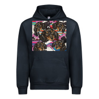 Navy dachshund Urban Hoodie - BarkalooDesign