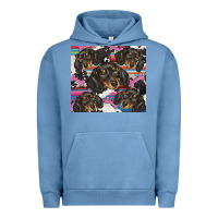 Pigment Pebble Blue dachshund Urban Hoodie - BarkalooDesign