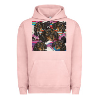 Pigment Salmon dachshund Urban Hoodie - BarkalooDesign