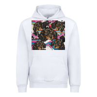 White dachshund Urban Hoodie - BarkalooDesign