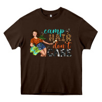 Chocolate Brown Camp Hair Don't Care Heavy Core Tee - BundleAndBundleShop