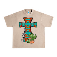 French Oak aztec cactus cross Urban Heavy Tee - JahusDesignShop