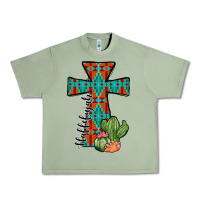 Oil Green aztec cactus cross Urban Heavy Tee - JahusDesignShop
