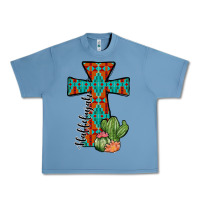 Pebble Blue aztec cactus cross Urban Heavy Tee - JahusDesignShop