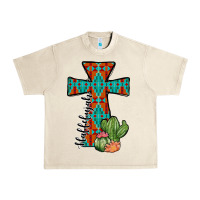 Sandshell aztec cactus cross Urban Heavy Tee - JahusDesignShop