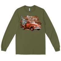Army Green merry christmas truck Long Sleeve Tee - CowGirlArtShop