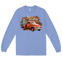 Colony Blue merry christmas truck Long Sleeve Tee - CowGirlArtShop