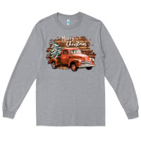 Heather Grey merry christmas truck Long Sleeve Tee - CowGirlArtShop