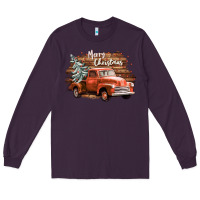 Plum merry christmas truck Long Sleeve Tee - CowGirlArtShop