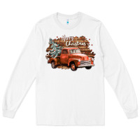White merry christmas truck Long Sleeve Tee - CowGirlArtShop
