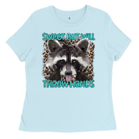 Baby Blue sweet but will throw hands Ladies Tee - Artiststas