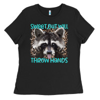 Black sweet but will throw hands Ladies Tee - Artiststas