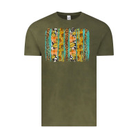 Vintage Olive Fall sunflower brushstrokes Vintage Tee - NancyCooperArtShop