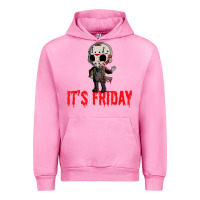 Fuchsia Pink Funny Friday 13th Funny Halloween Horror Urban Hoodie - lanVoArt