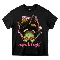 Black Afro Messy Bun Cosmetologist Heavy Core Tee - BundleAndBundleShop
