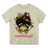 Mossy Afro Messy Bun Cosmetologist Heavy Core Tee - BundleAndBundleShop