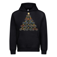 Black bicycle christmas tree funny biker bicyclist xmas for family long slee Urban Hoodie - lanVoArt