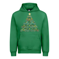 Emerald bicycle christmas tree funny biker bicyclist xmas for family long slee Urban Hoodie - lanVoArt