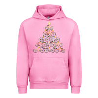 Fuchsia Pink bicycle christmas tree funny biker bicyclist xmas for family long slee Urban Hoodie - lanVoArt