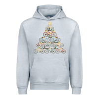 Heather Grey bicycle christmas tree funny biker bicyclist xmas for family long slee Urban Hoodie - lanVoArt