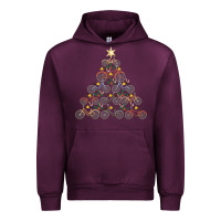 Mauve Wine bicycle christmas tree funny biker bicyclist xmas for family long slee Urban Hoodie - lanVoArt