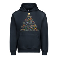 Navy bicycle christmas tree funny biker bicyclist xmas for family long slee Urban Hoodie - lanVoArt