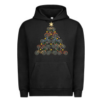 Pigment Black bicycle christmas tree funny biker bicyclist xmas for family long slee Urban Hoodie - lanVoArt