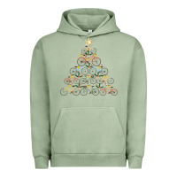 Pigment Oil Green bicycle christmas tree funny biker bicyclist xmas for family long slee Urban Hoodie - lanVoArt