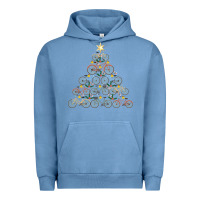 Pigment Pebble Blue bicycle christmas tree funny biker bicyclist xmas for family long slee Urban Hoodie - lanVoArt