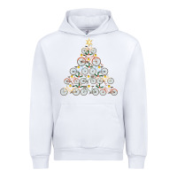White bicycle christmas tree funny biker bicyclist xmas for family long slee Urban Hoodie - lanVoArt