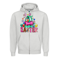Dove Grey Easter Zipper Hoodie - CowhideDigitalArt