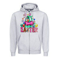 Heather Grey Easter Zipper Hoodie - CowhideDigitalArt