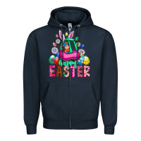 Navy Easter Zipper Hoodie - CowhideDigitalArt