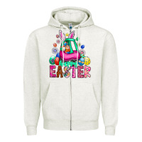 Oatmeal Heather Easter Zipper Hoodie - CowhideDigitalArt