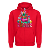 Red Easter Zipper Hoodie - CowhideDigitalArt