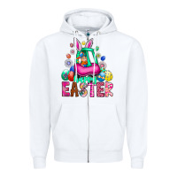 White Easter Zipper Hoodie - CowhideDigitalArt