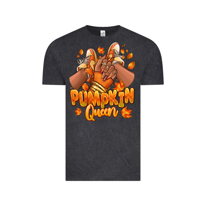 Pumpkin Queen Fall Black Girl Sneakers Vintage Tee by RanaPortraitStore | Teevron
