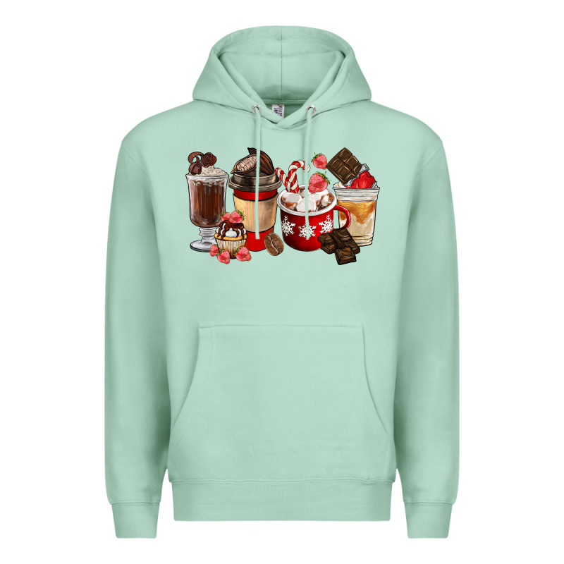 Chocolate Love Coffee Cups Premium Hoodie by FaDigitalArtStudio | Teevron