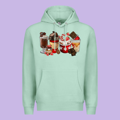 Chocolate Love Coffee Cups Premium Hoodie Designed By Fadigitalartstudio
